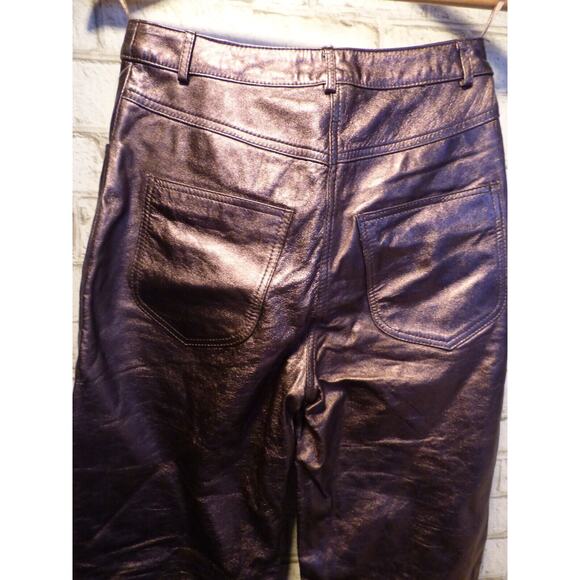 Muubaa x Free People Pewter High Waist Leather Pants 2 NEW - Picture 11 of 13